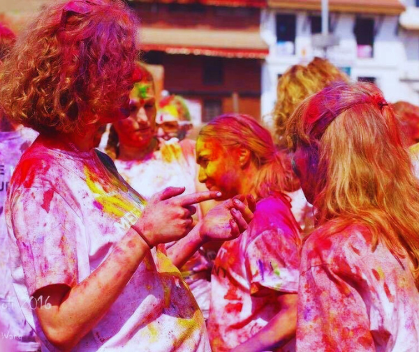 Holi celebration in Nepal